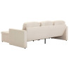 3-osobowa, rozkładana sofa modułowa, kremowa, tkanina