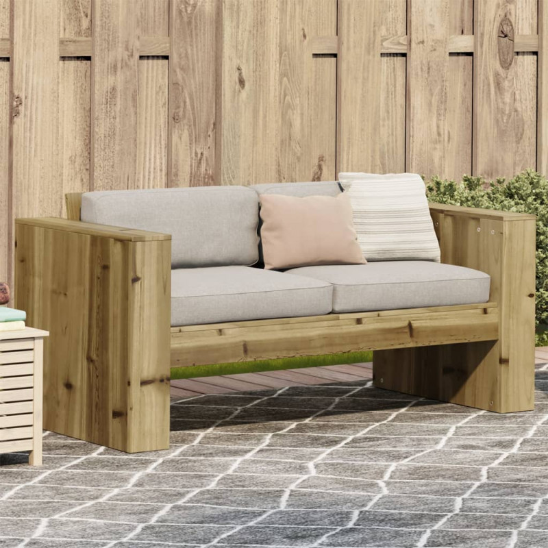 Sofa ogrodowa, 2-osobowa, 134x60x62 cm, impregnowana sosna