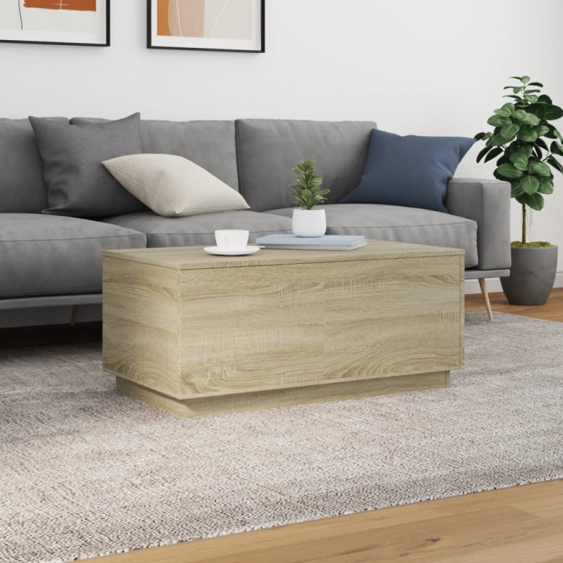 Stolik kawowy z oświetleniem LED, dąb sonoma, 90x50x40 cm