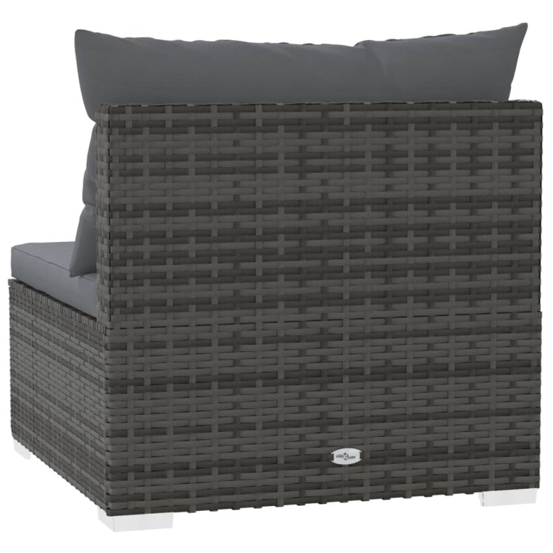 4-osobowa sofa z poduszkami, szara, polirattan