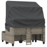 2-os. sofa ogrodowa z daszkiem i podnóżkami, szara, rattan PE