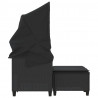 2-os. sofa ogrodowa z daszkiem i podnóżkami, czarna, rattan PE