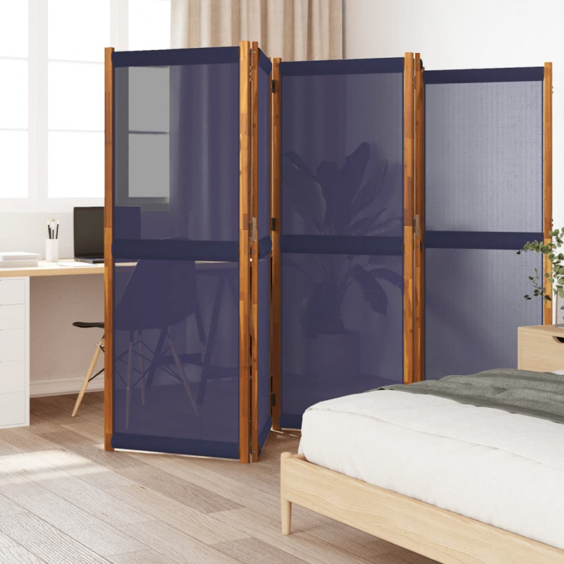 Parawan 5-panelowy, ciemnoniebieski, 350x180 cm