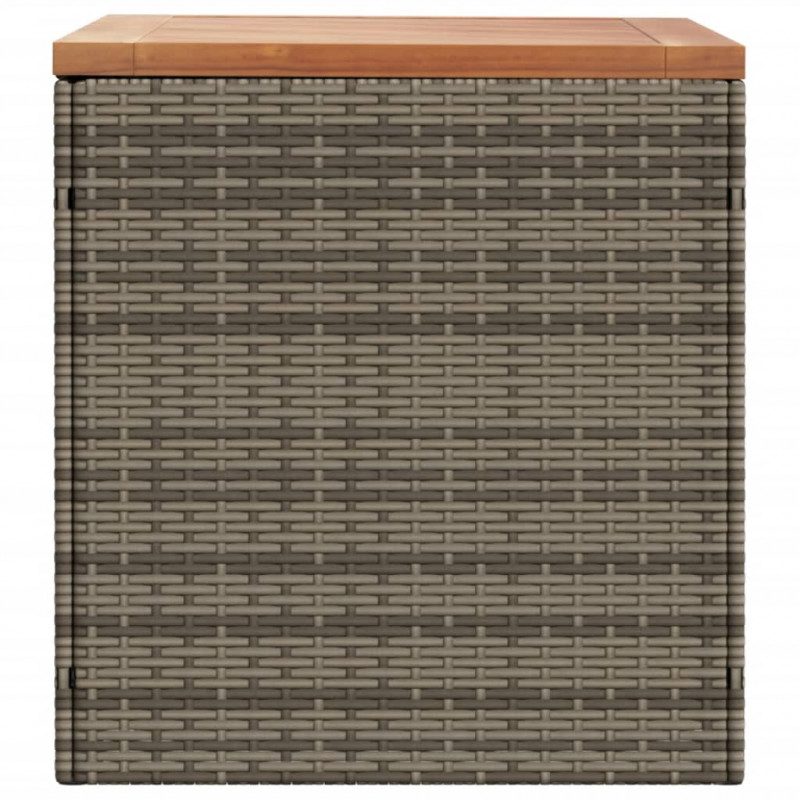 Skrzynia ogrodowa, szara, 110x50x54 cm, polirattan i akacja