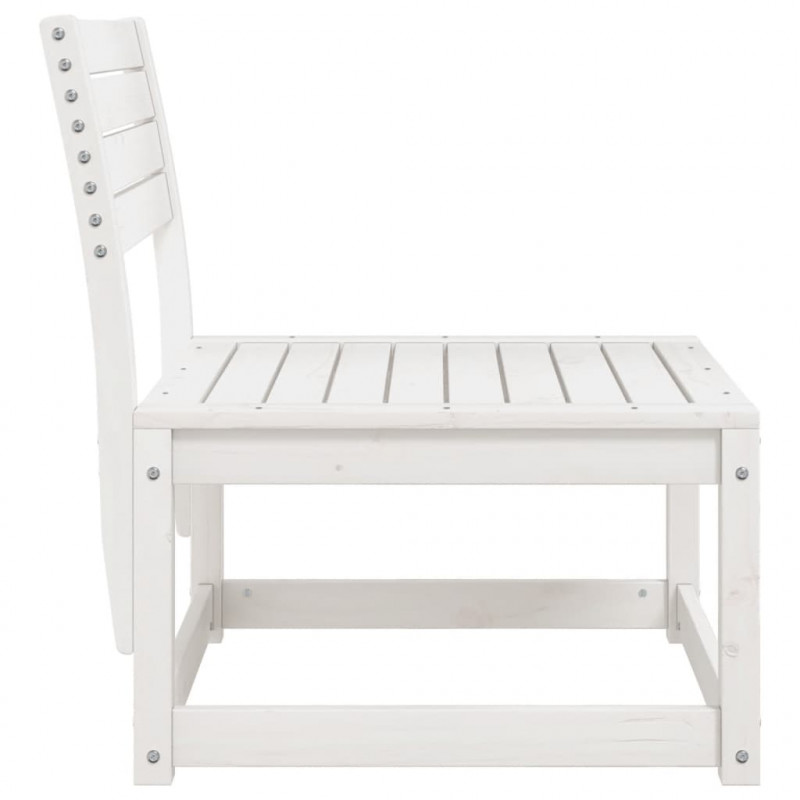Sofa ogrodowa, biała, lite drewno sosnowe