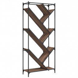 Regał, brązowy dąb 79x30x180 cm materiał drewnopochodny i metal
