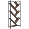 Regał, brązowy dąb 79x30x180 cm materiał drewnopochodny i metal