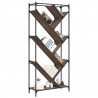 Regał, brązowy dąb 79x30x180 cm materiał drewnopochodny i metal