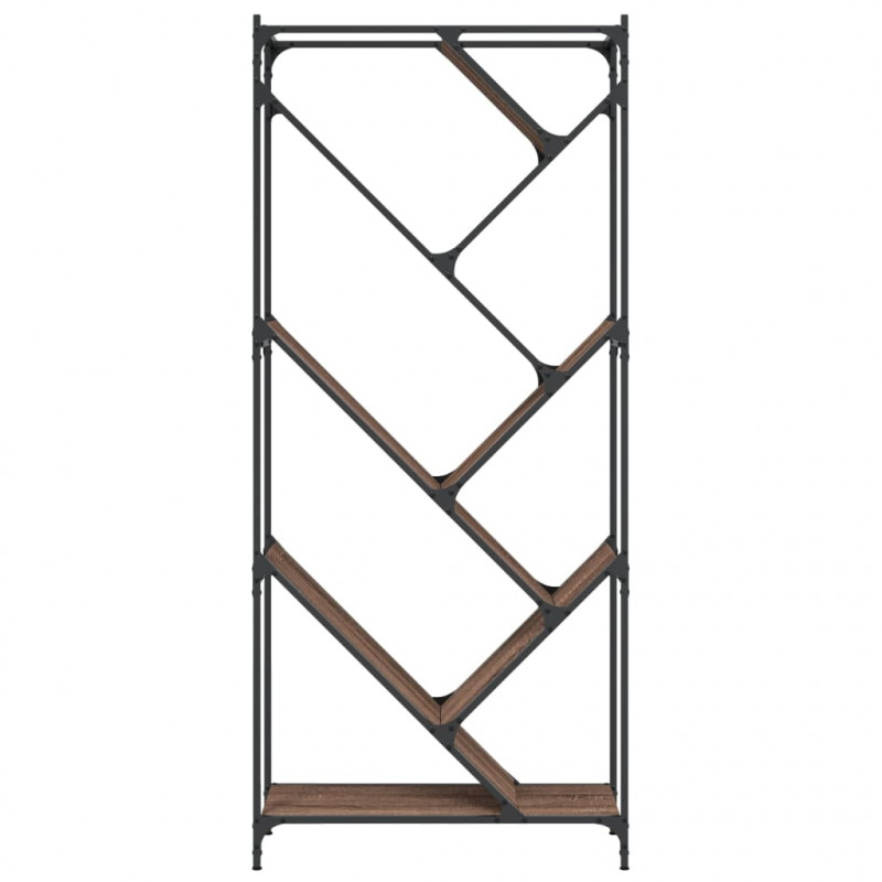 Regał, brązowy dąb 79x30x180 cm materiał drewnopochodny i metal
