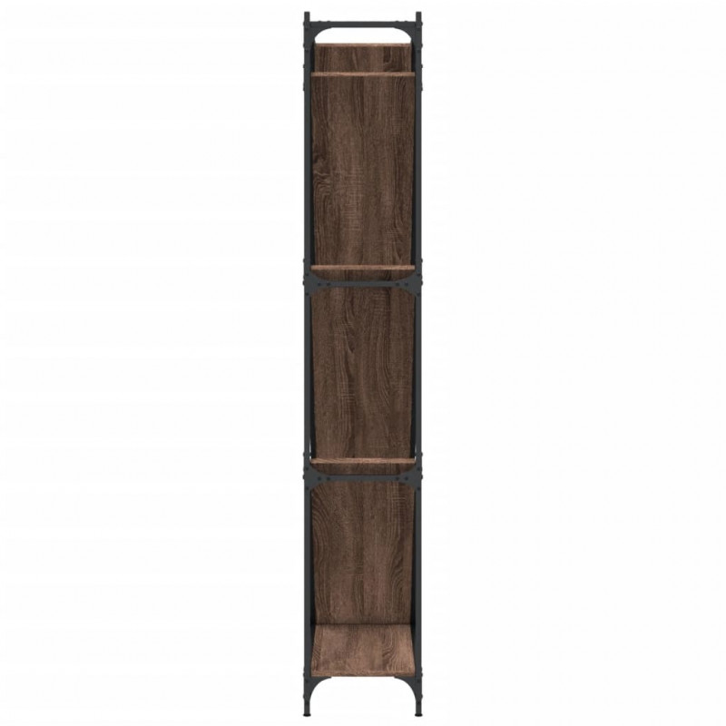 Regał, brązowy dąb 79x30x180 cm materiał drewnopochodny i metal