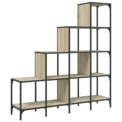 Regał, dąb sonoma 122x30x132 cm materiał drewnopochodny i metal