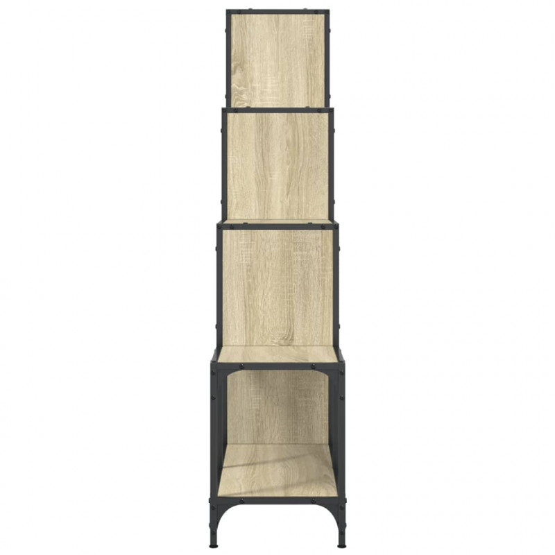 Regał, dąb sonoma 122x30x132 cm materiał drewnopochodny i metal