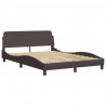 Rama łóżka bez materaca, ciemnobrązowa, 140x190 cm, tkanina