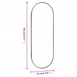 Lustro ścienne, 15x40 cm, szklane, owalne