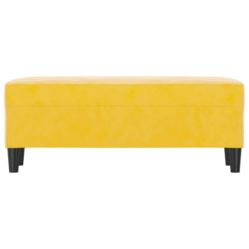 Ławka, żółty, 100x35x41 cm, tapicerowana aksamitem
