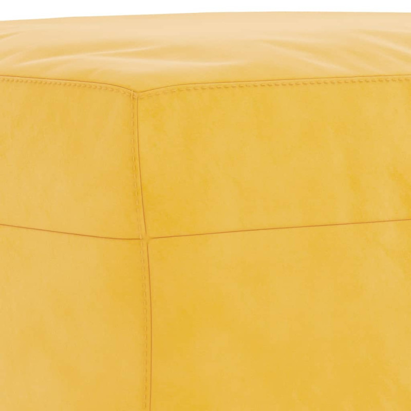 Ławka, żółty, 100x35x41 cm, tapicerowana aksamitem
