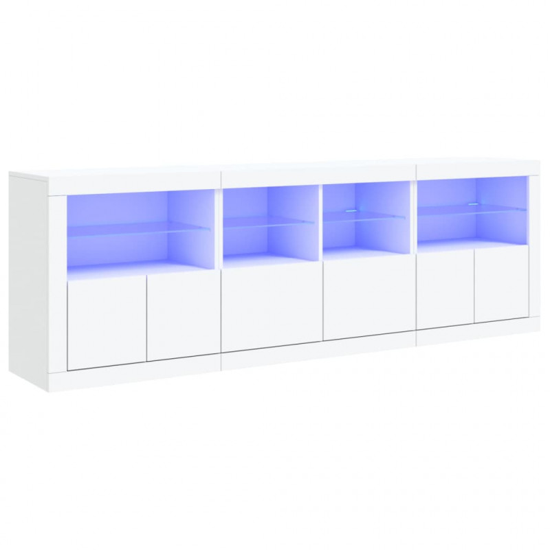 Szafka z oświetleniem LED, biała, 202x37x67 cm
