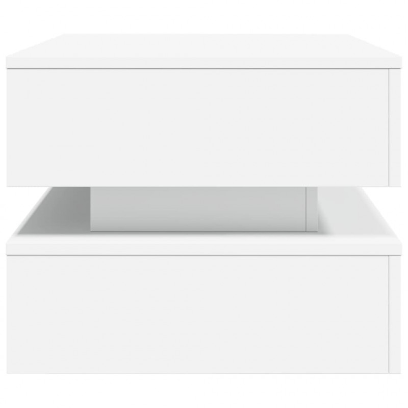 Stolik kawowy z oświetleniem LED, biały, 90x50x40 cm