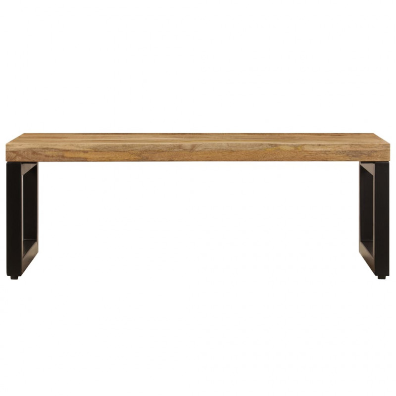 Stolik kawowy, 100x50x35 cm, lite drewno mango i stal