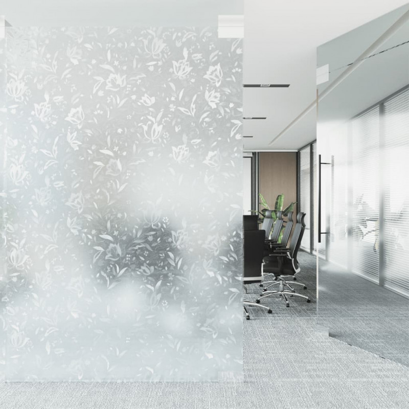 Folia okienna, matowa, wzór w kwiaty, 90x500 cm, PVC
