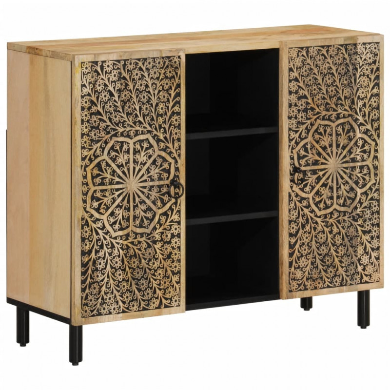 Szafka, 90x33x75 cm, lite drewno mango