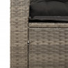 3-osobowa sofa ogrodowa z poduszkami, szara, polirattan