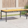 Stół ogrodowy, czarny, 180x90x75 cm, polirattan i akacja