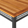 Stół ogrodowy, czarny, 180x90x75 cm, polirattan i akacja