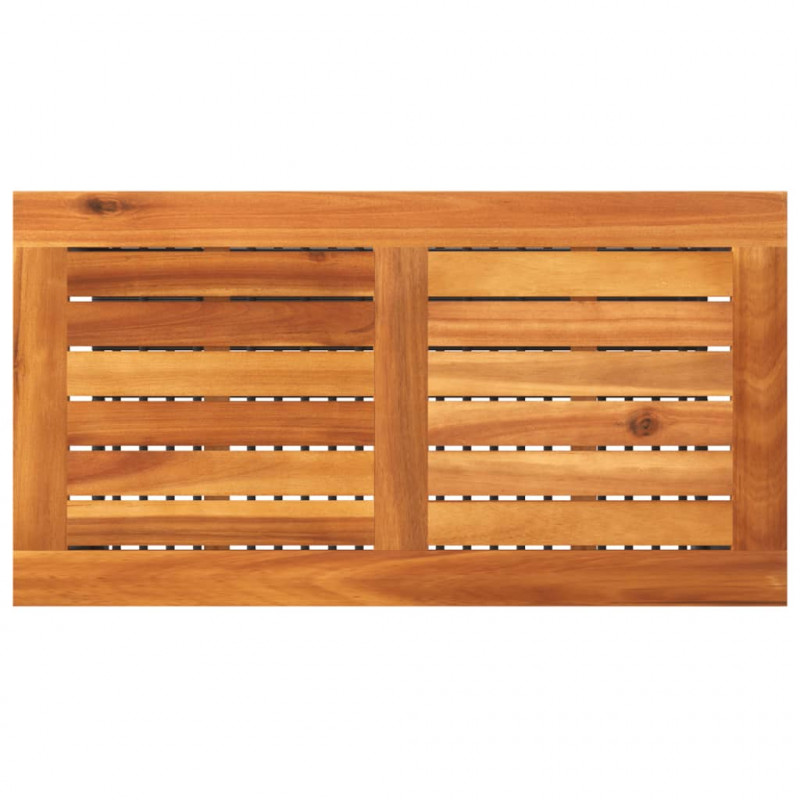 Stolik ogrodowy, czarny, 70x38x42 cm, polirattan i akacja