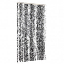 Zasłona przeciwko owadom, szaro-czarno-biała, 100x230, szenil