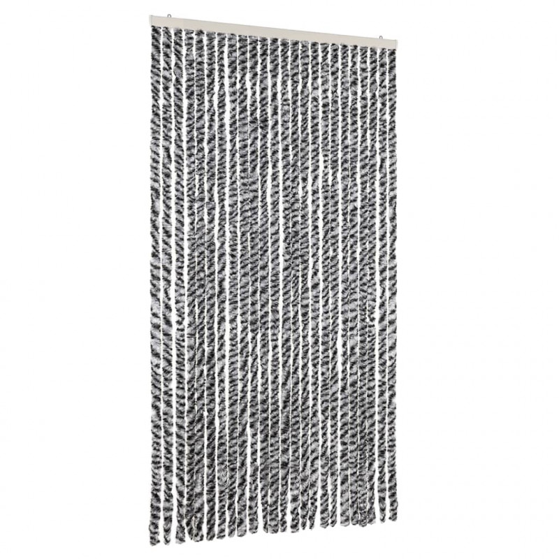 Zasłona przeciwko owadom, szaro-czarno-biała, 100x230, szenil