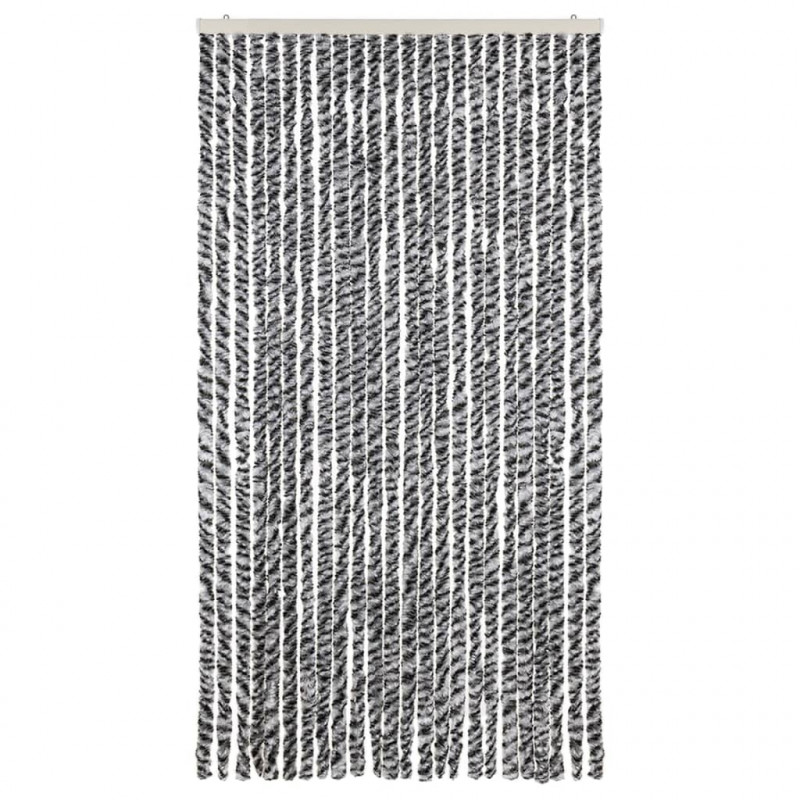 Zasłona przeciwko owadom, szaro-czarno-biała, 100x230, szenil