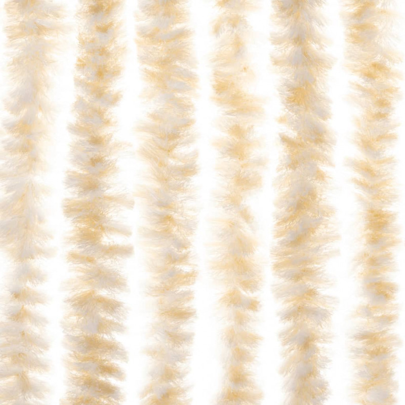 Zasłona przeciwko owadom, beżowo-biała, 100x220 cm, szenil