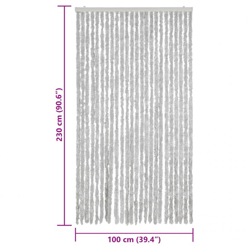 Zasłona przeciwko owadom, szara, 100x230 cm, szenil
