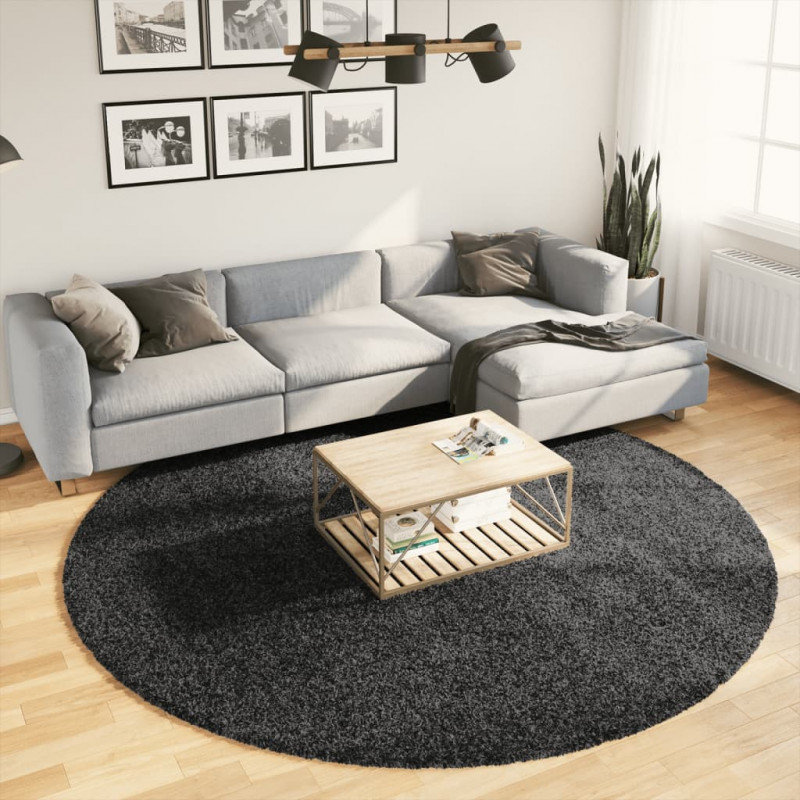 Dywan z długim włosiem PAMPLONA, antracytowy, Ø 240 cm
