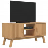 Szafka RTV OLDEN, brązowa, 114x43x57 cm, lite drewno sosnowe