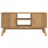 Szafka RTV OLDEN, brązowa, 114x43x57 cm, lite drewno sosnowe