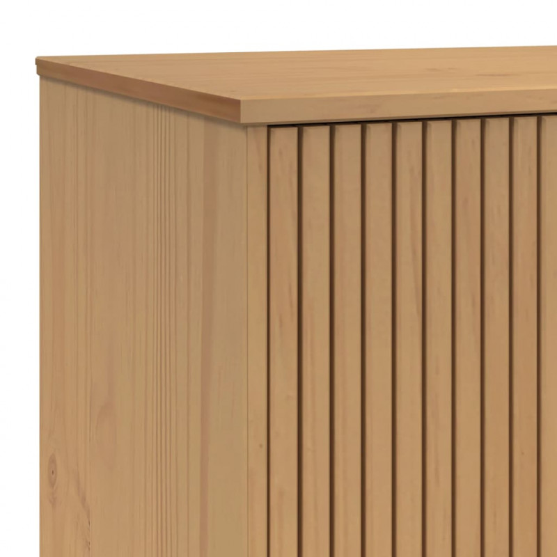Szafka RTV OLDEN, brązowa, 114x43x57 cm, lite drewno sosnowe