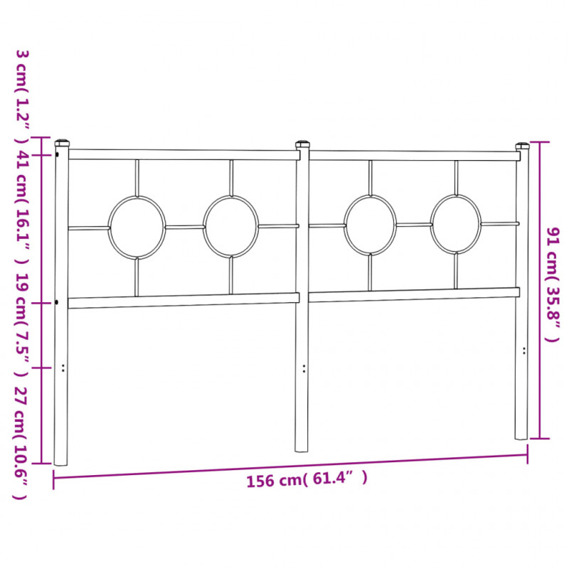 Metalowe wezgłowie, białe, 150 cm