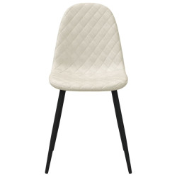 Krzesła stołowe, 4 szt., kremowe, obite aksamitem