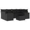 7-cz. zestaw wypoczynkowy do ogrodu, z poduszkami, czarny