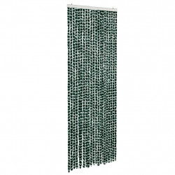 Zasłona przeciwko owadom, zielono-biała, 90x200 cm, szenil