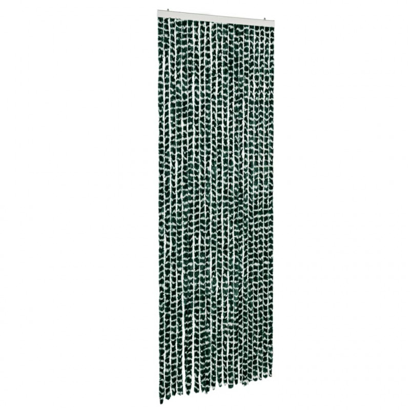 Zasłona przeciwko owadom, zielono-biała, 90x200 cm, szenil