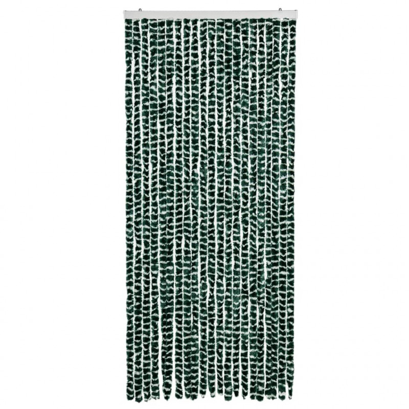 Zasłona przeciwko owadom, zielono-biała, 90x200 cm, szenil