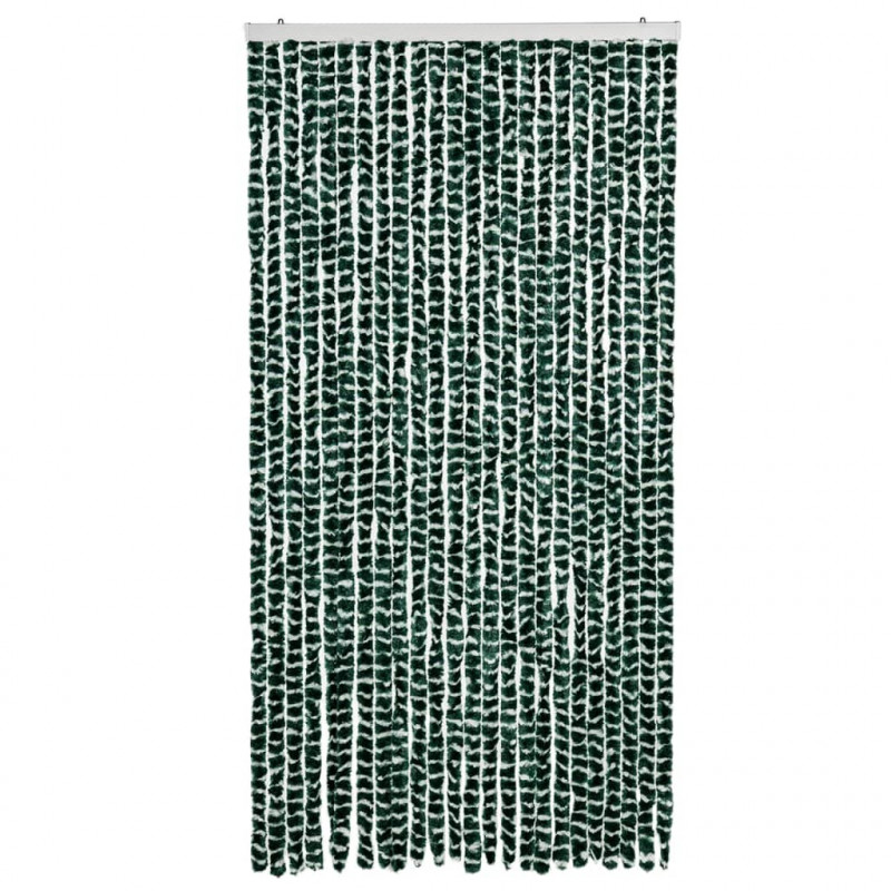 Zasłona przeciwko owadom, zielono-biała, 100x230 cm, szenil