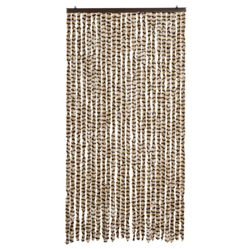 Zasłona przeciwko owadom, beżowo-brązowa, 100x230 cm, szenil