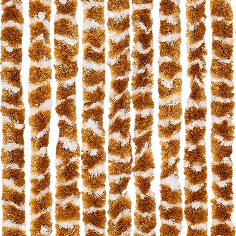 Zasłona przeciwko owadom, ochra i biel, 56x200 cm, szenilowa