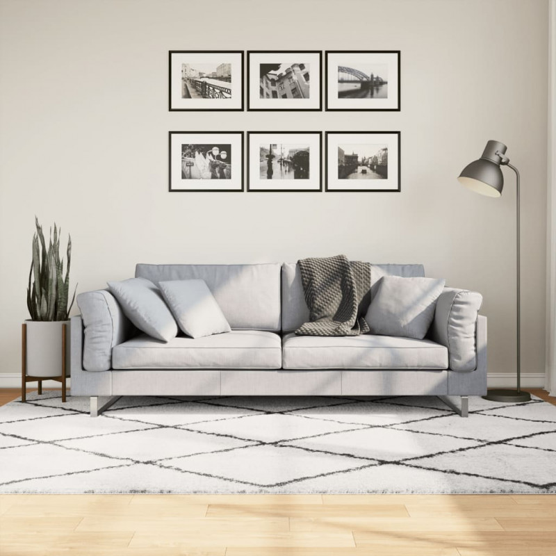 Dywan z długim włosiem PAMPLONA, kremowo-czarny, 160x230 cm