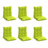 Poduszki na krzesła z niskim oparciem, 6 szt., jasnozielone