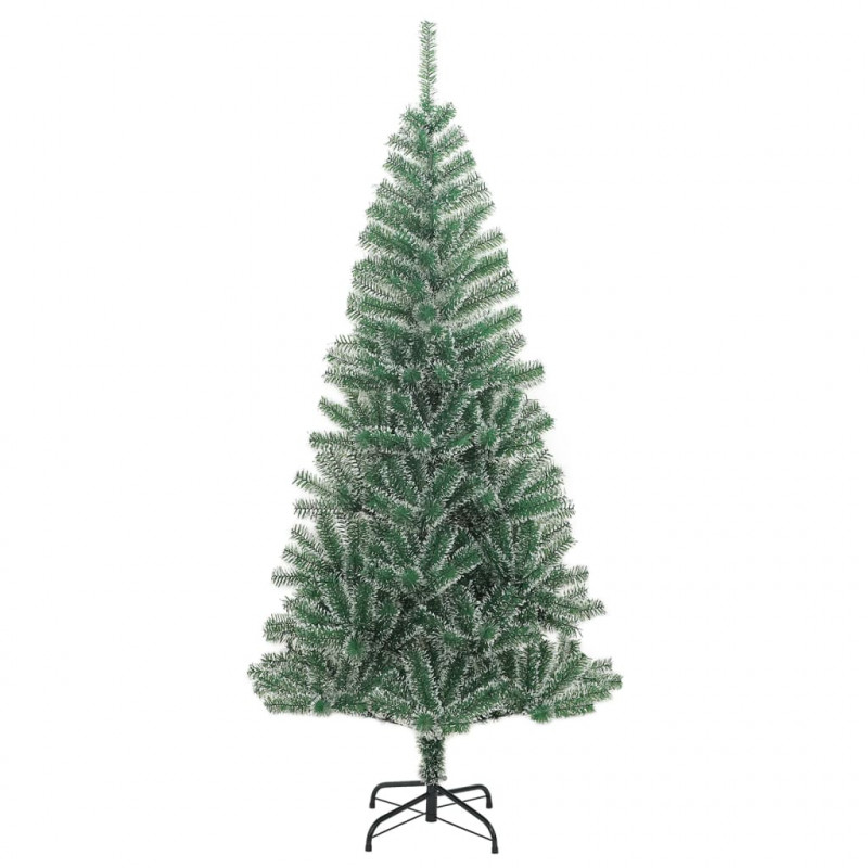 Sztuczna choinka z 300 LED, bombkami i śniegiem, 210 cm